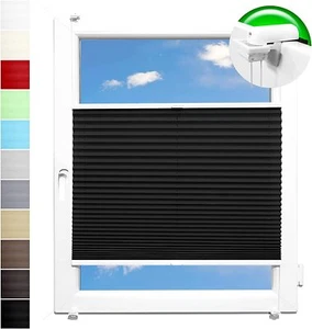 Pliseerollo Plissee Ohne Bohren plissiert Fensterrollo Klemmfix Faltrollo - Bild 1 von 18