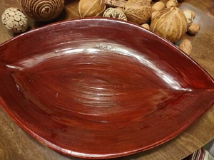 wood tray vintag pacific with extra dry vegetables like ornament , painted red - Picture 1 of 6