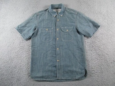 Rogue Territory Shirt Mens Large Blue Chambray Selvedge Workshirt Short Sleeve - Image 1 of 4