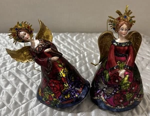 Lot Of 2 Katherine's Collection Glass Angel Christmas Ornaments W/Tags - Picture 1 of 14