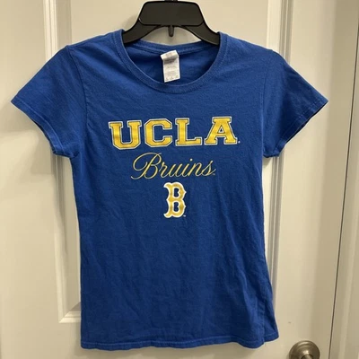 UCLA BRUINS t-shirt. Women Size Small. Blue. Metallic Gold letters.  100% Cotton - Image 1 of 4