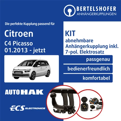 Für CITROEN C4 Picasso II 01.2013-jetzt AHK abn. +7pol spez. E-Satz TOP - Bild 1 von 3