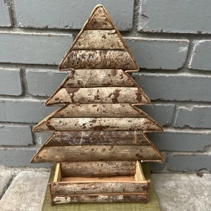 Wood Tree Bark Tree Decor Christmas Storage Cabin Woodland Decor - Picture 1 of 9