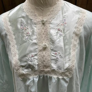 Vintage BARBIZON Nightgown Embroidered Satin Lace Trim Cuddlesoft S nwot - Picture 1 of 7