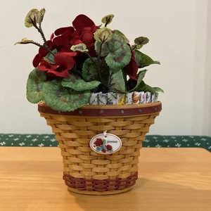 Longaberger Miniature Geranium Basket Combo With Flowers May Series - Picture 1 of 4