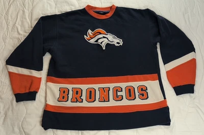Sudadera De Colección Denver Broncos XL/XXL? Bloque de color naranja azul marino cuello redondo NFL años 90 Foto 1 de 4