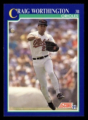 Craig Worthington 1991 Score #503 Baltimore Orioles FREE SHIPPING *088 - Image 1 of 2