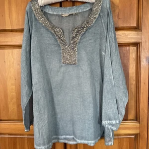Soft Surroundings Sequined Peasant Tunic Cover Up Top XL - Picture 1 of 5