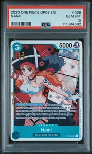 2023 One Piece TCG Nami PSA 10 OP02-036 English Paramount War Super Rare Foil - Picture 1 of 2
