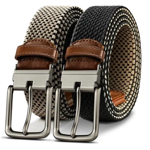 Braided Belt Reversible,Elastic Stretch Belt for Gift Men Golf Casual 1 3/8",... - Picture 1 of 9
