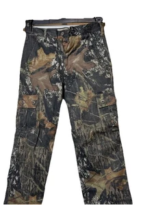 Vintage Mossy Oak Pants Boys L 14-16 Camo Tree Leaf Pattern Cargo Hunting Y2K - Picture 1 of 3
