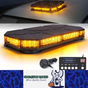 Amber Magnetic Rooftop Strobe Beacon Light With Controller Warning Flashing Lamp - Picture 1 of 11