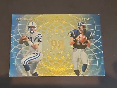 Playoff Momentum 1998 Class Reunion Quads Jumbo Manning/Leaf/Enis/Moss RARE! - Image 1 of 3