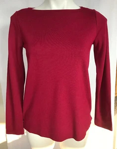 Camisa J. Jill Mujer XS Roja Ponte Cuello Barco Manga Larga Botones Laterales - Imagen 1 de 9