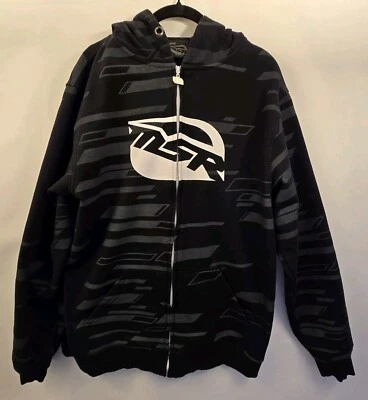 Malcolm Smith Racing Mens Hoodie Large Black MSR Logo Full Zip 2010 Sweatshirt - Image 1 of 4