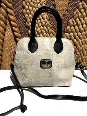 Bolso de hombro VALENTINA de cuero negro/gris Foto 1 de 4