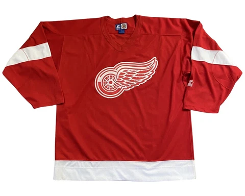 Vintage Starter Detroit Red Wings Jersey Size XL Red NHL Hockey Western Conf Cover