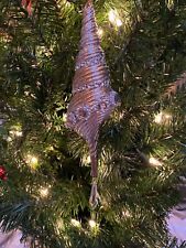 New Kurt Adler 7.7" Silver & Gold Shell Christmas Ornament With Faux Crystal! B