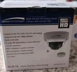 SPECO VLD1A Security Color Camera W/2MP 3.6mm HD-TVI/AHD/CVI Analog 12IR LED NEW - Picture 1 of 3