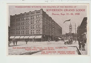 POSTCARD ODD FELLOWS SOVEREIGN GRAND LODGE DENVER COLORADO - Picture 1 of 2