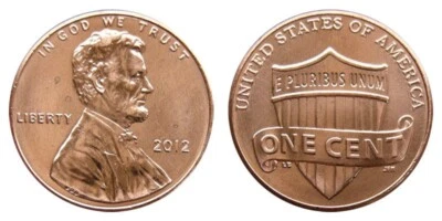 2012 P LINCOLN PENNY CENT - 1c tema Lincoln Union Shield ** EM MÃOS ** - Imagem 1 de 3