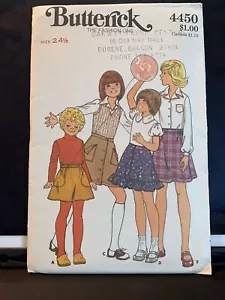 Vintage 70’s Butterick 4450 Schnittmuster Mädchen Röcke ungeschnitten FF Taille 24 1/2 - Bild 1 von 3
