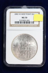 2002-W West Point Bicentennial Silver Dollar NGC MS70 4GNC - Picture 1 of 4