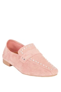 Mocasines rosados con tachones para damas sobre mocasines traseros UK6 - Imagen 1 de 5