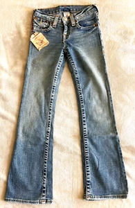 True Religion Billy Girls Jeans Size 10 Y2K Flap Pocket 24x26 - Picture 1 of 10