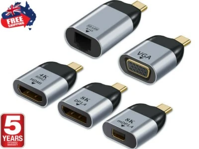 TYPE C to HDMI FEMALE / VGA / MINI DP/ RJ45 / DP DISPLAYPORT RJ45 ETHERNET USBC - Image 1 of 4