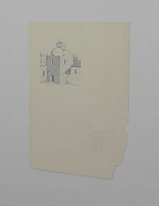 Disegno a matita a china Belle Arti Milano 1940 Epoca Fascista WW2 Città D'Arte - Imagen 1 de 2