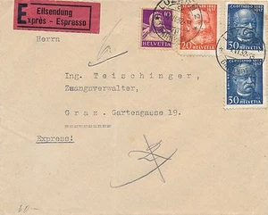 1932 Express Letter from Lucerne to Graz 26/12/14 - Picture 1 of 1
