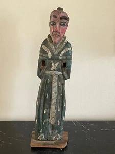 Latin American Folk Art Carved Wood Statue - Picture 1 of 7