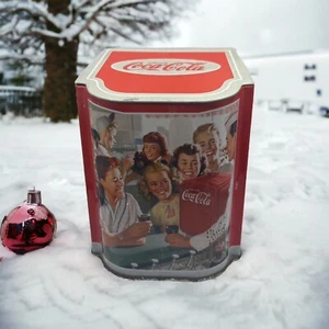 Decorative Coca-Cola Metal Tin with Lid 5.5" Tall - Picture 1 of 8
