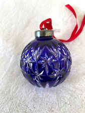 VTG 2000 Waterford Annual Cobalt Crystal GLASS BLUE Ball Ornament Signed 3"