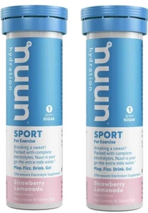2 x Nuun Hydration Sport Effervescent Tablets - Strawberry Lemonade - Picture 1 of 11