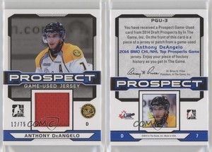 2014 ITG Draft Prospects Prospect Game Used Blue Jersey /75 Anthony DeAngelo