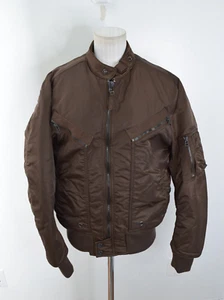 Schott NYC MA-1 Flight Jacket Brown Satin Medium Mens 1913 Zip - Picture 1 of 7