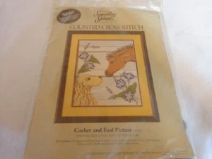 Kit de punto de cruz Something Special #50293 ""Cocker and Poal"" vintage nuevo en paquete - Imagen 1 de 2
