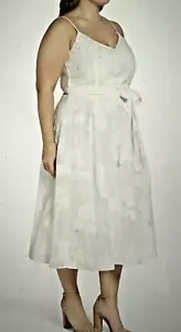 City Chic | Floral Applique Mesh Dress | White | Wedding | Size: XL - Picture 1 of 16