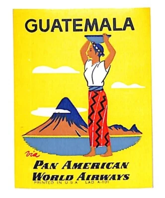 Pan American World Airways Poster Stamp Guatemala VGC - Image 1 of 2