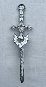Neu Scottish Thistle Design Kilt Pin 4" Highland Kilt Pin in Chromoptik - Bild 1 von 2