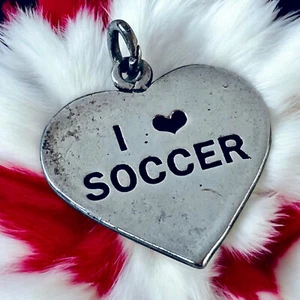 I Love Soccer Herz Charm Anhänger 925 Sterling Silber - Bild 1 von 8