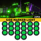 2-20X Marker Lights LED Truck Trailer Round Side Bullet Light Smoked shell 12V