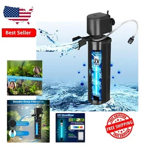 Powerful Submersible Aquarium Filter with UV Light - Ideal for 40-150 Gallons - Picture 1 of 9