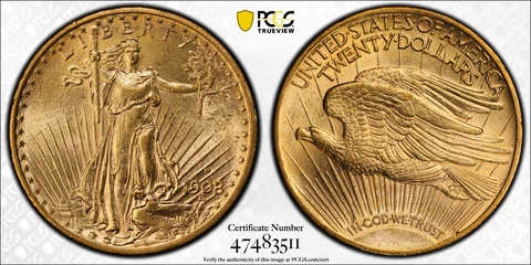 PCGS AU58 1908-D WITH MOTTO SAINT GAUDENS $20 GOLD DOUBLE EAGLE ST. GAUDENS (11) Cover