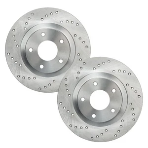 Rear Drilled Brake Rotors for 2004-2009 2010 2011 Ford F150 Lincoln Mark LT - Picture 1 of 7