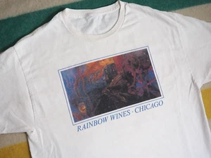 Camiseta De Colección Años 90 Y2k Rainbow Wines Chicago Arte Impresionista Blanca Para Hombres L - Imagen 1 de 6