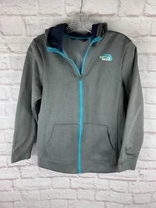 The North Face Full Zip Gray/Light Blue Polyester Hoodie Size Girls XL - Picture 1 of 7