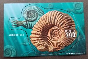 Switzerland Ammonites 2015 Marine Life Shell (ms) MNH *odd *embossed *unusual